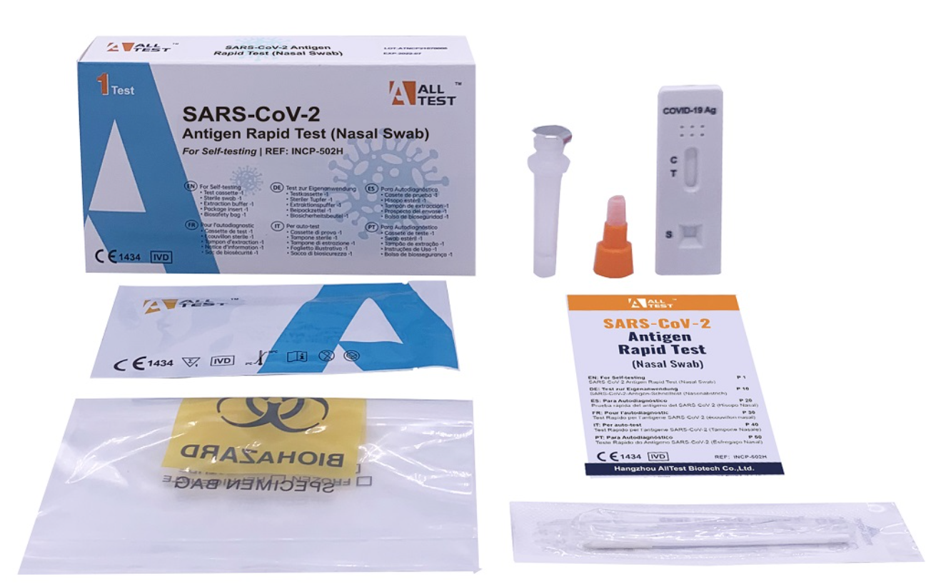 Alltest Selbsttest 1er Sars-CoV-2-Antigen-Schnelltests zur Eigenanwendung  Nasopharyngeal / Nasal VPE 1er-Box